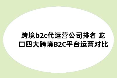 跨境b2c代运营公司排名 龙口四大跨境B2C平台运营对比